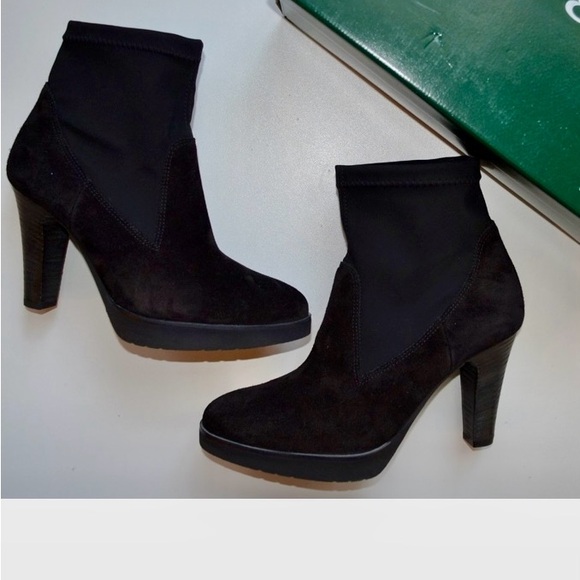 Paul Green Black Suede Ankle Booties - Picture 9 of 10